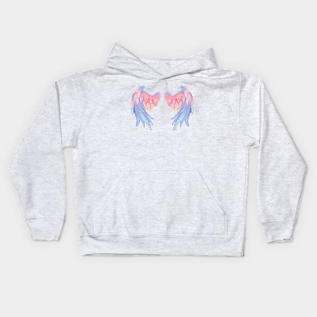 Delicate Angel Wings Kids Hoodie by Blackmoon9